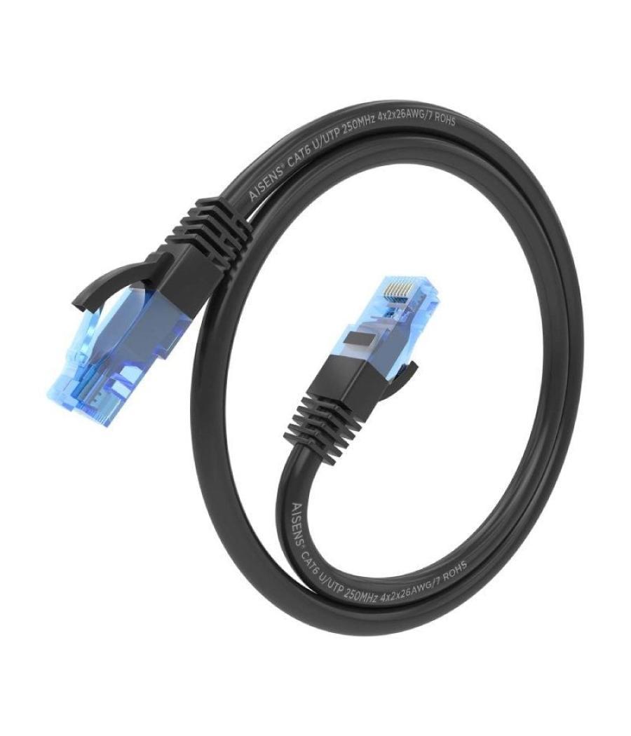 Cable de red rj45 awg26 cca utp aisens a135-0839 cat.6/ 25cm/ negro