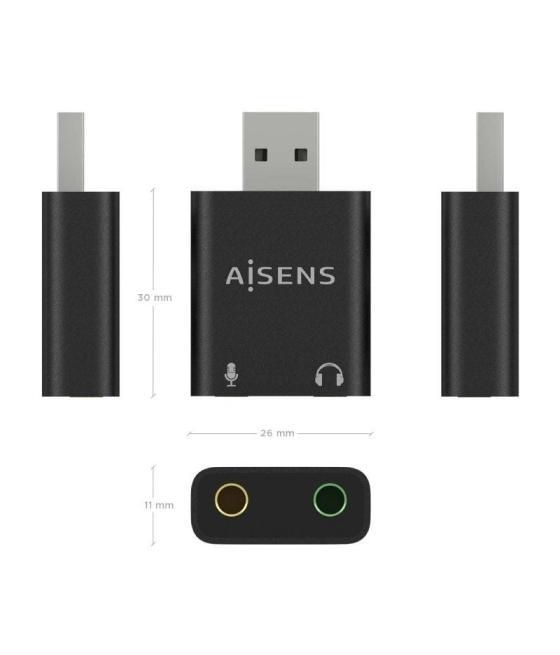 Tarjeta de sonido aisens a106-0768/ usb macho - 2xjack 3.5 hembra