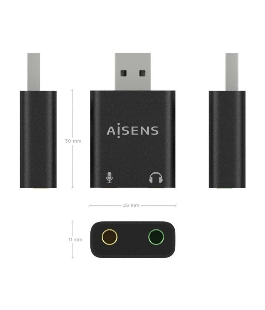 Tarjeta de sonido aisens a106-0768/ usb macho - 2xjack 3.5 hembra