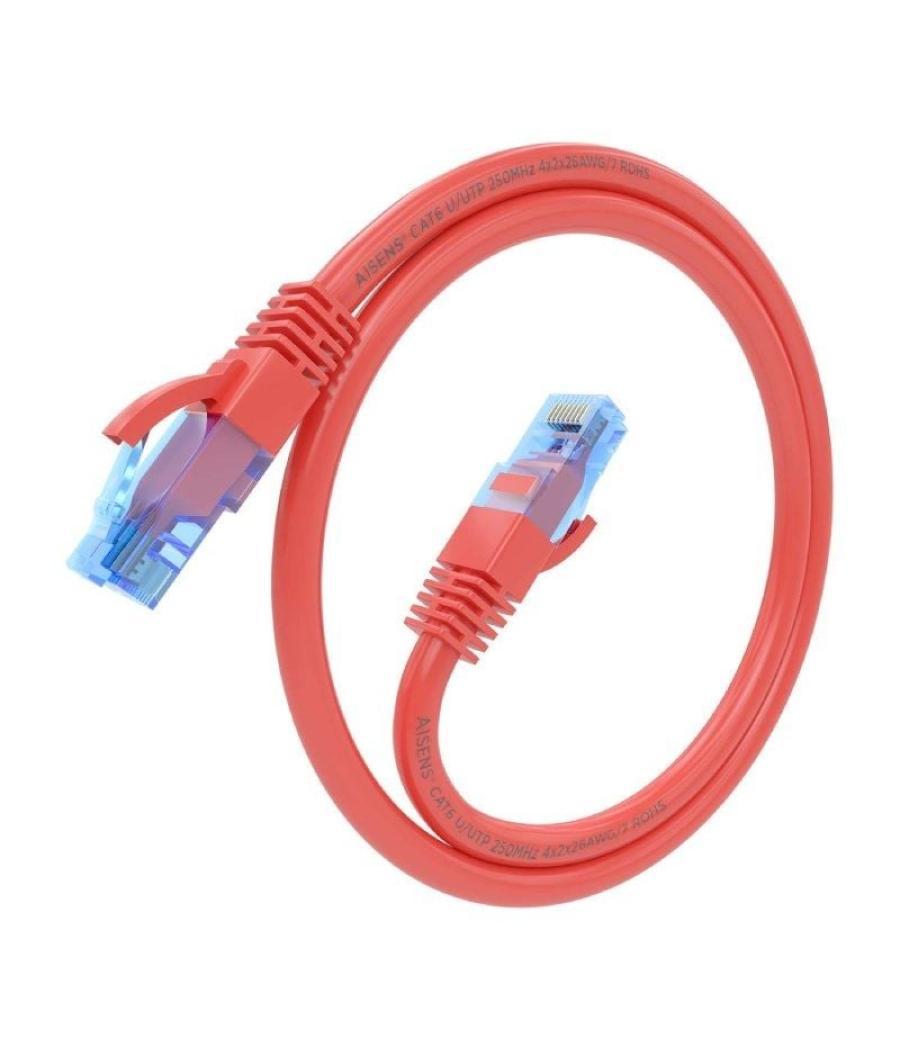 Cable de red rj45 awg26 cca utp aisens a135-0791 cat.6/ 2m/ rojo