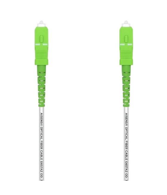 Cable de fibra óptica g657a2 3.0 aisens a152-0499/ lszh/ 15m/ blanco