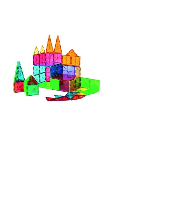 Juego de construccion amaya magtiles 104 piezas 3d formas y colores surtidos