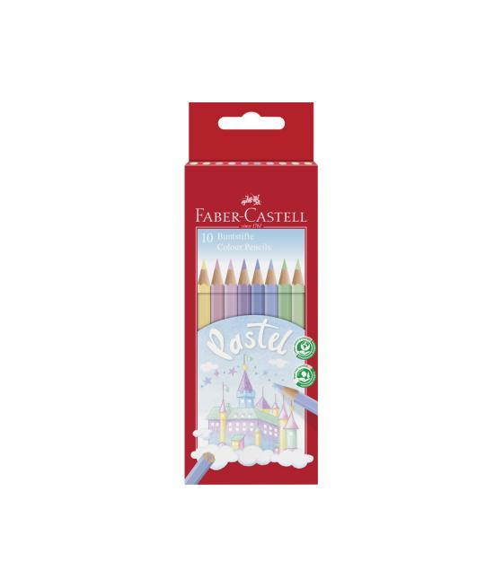 Lápices de colores faber castell pastel caja de 10 unidades colores surtidos