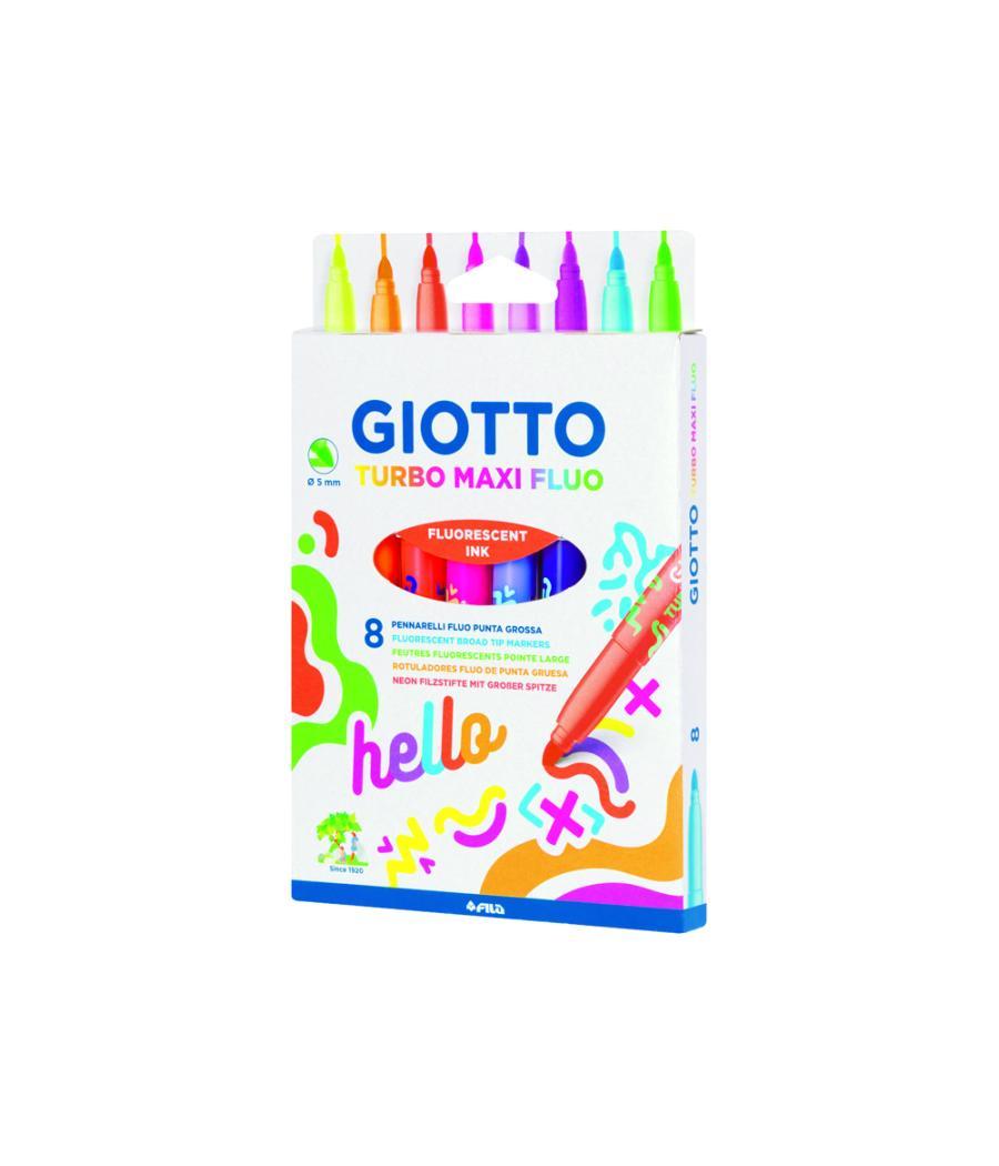 Rotulador giotto turbo maxi fluo caja de 8 unidades colores surtidos