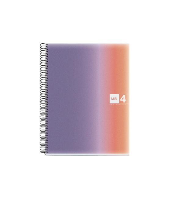 Cuaderno espiral miquelrius din a4 120 hojas 70 gr cuadro 5 mm tapa polipropileno aurora provence