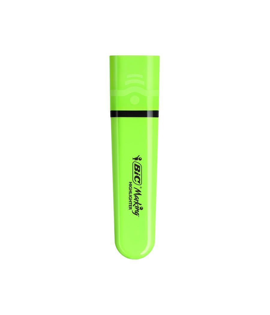 Rotulador bic flat fluorescente verde neon caja de 12 unidades