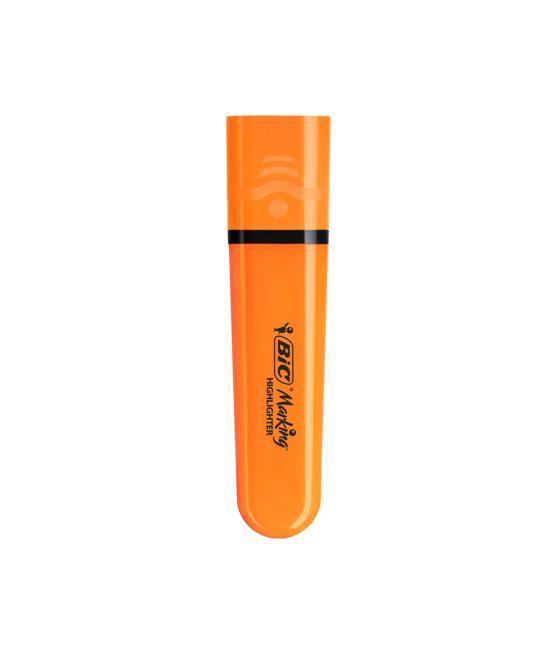 Rotulador bic flat fluorescente naranja neon caja de 12 unidades