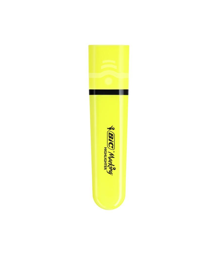 Rotulador bic flat fluorescente amarillo neon caja de 12 unidades