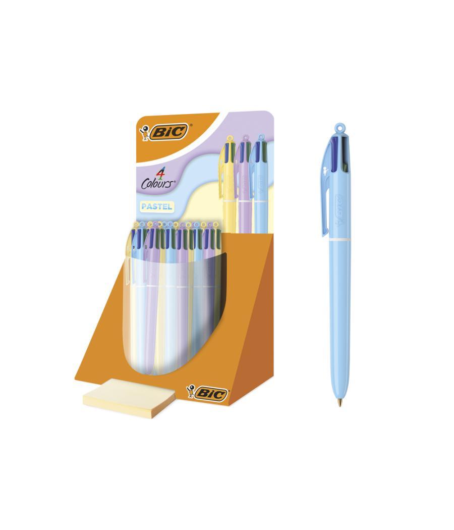 Bolígrafo bic cuatro colores pastel punta de 1 mm expositor de 30 unidades colores surtidos