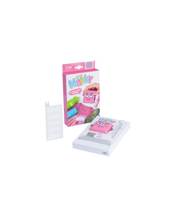 Sello marcador de ropa marky infantil rosa incluye tinta kit de etiquetas y cinta termoadhesiva