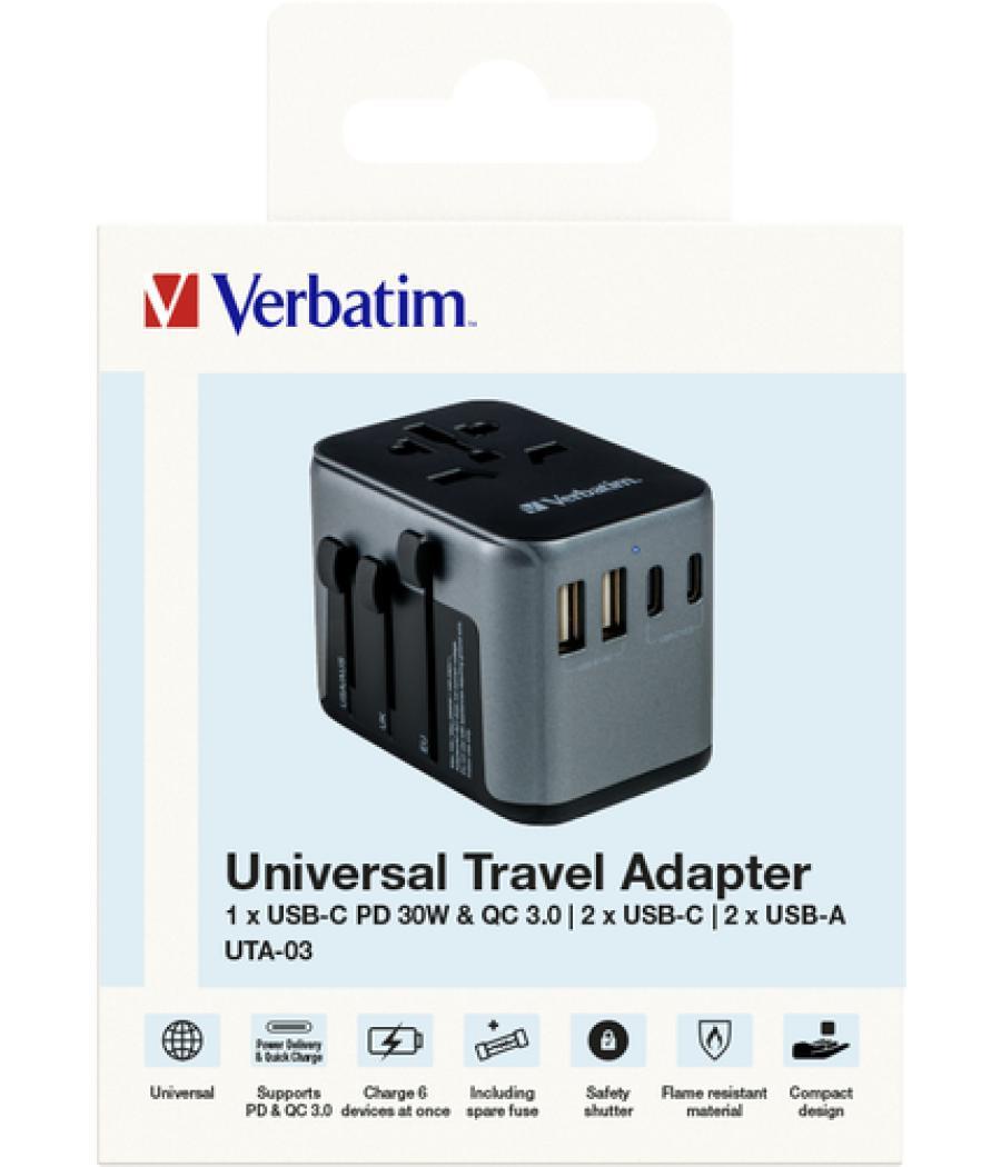 Verbatim 49545 adaptador de enchufe eléctrico Universal