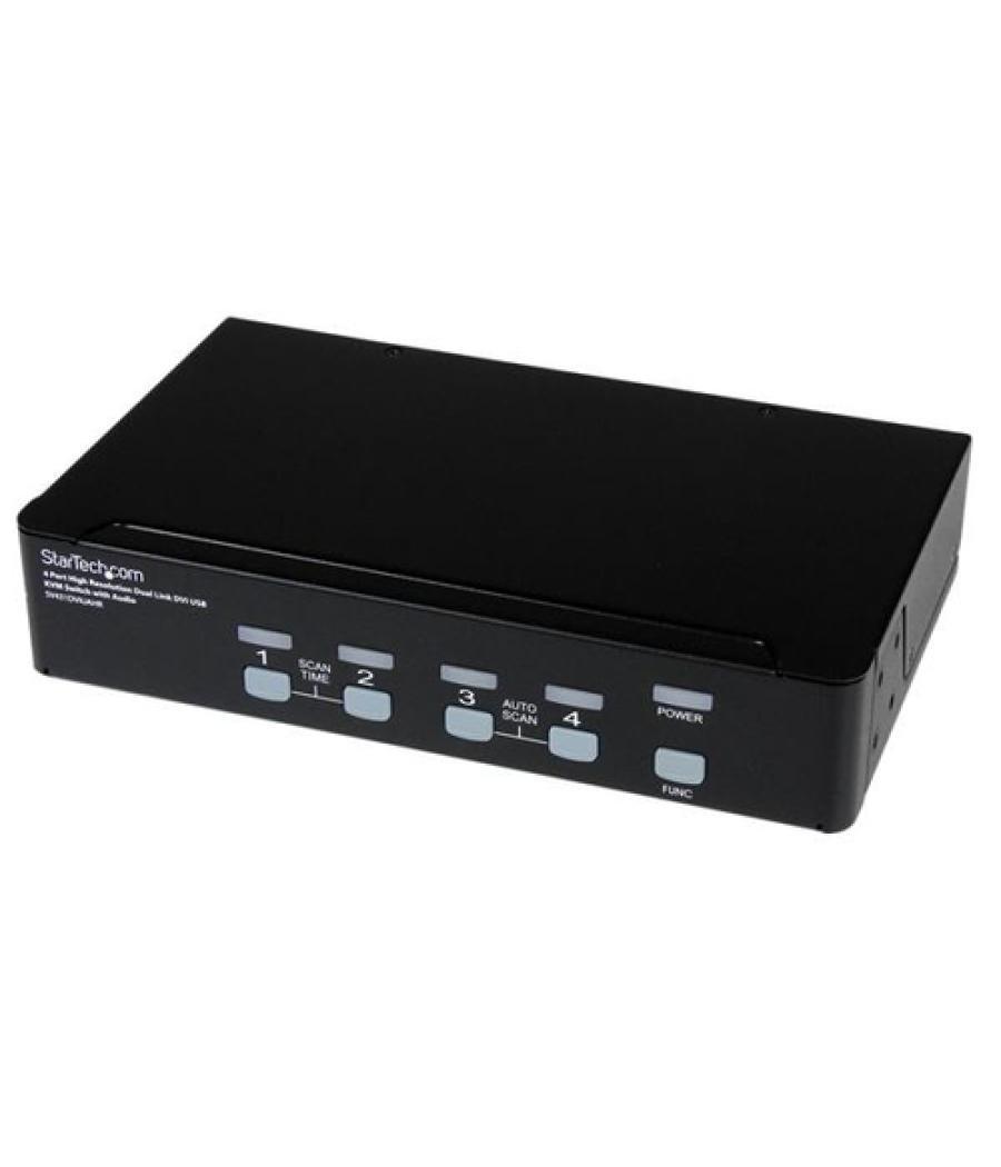 StarTech.com Conmutador Switch KVM de 4 Puertos de Vídeo DVI con Doble Enlace - Audio USB 2.0