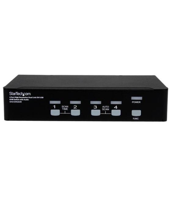 StarTech.com Conmutador Switch KVM de 4 Puertos de Vídeo DVI con Doble Enlace - Audio USB 2.0
