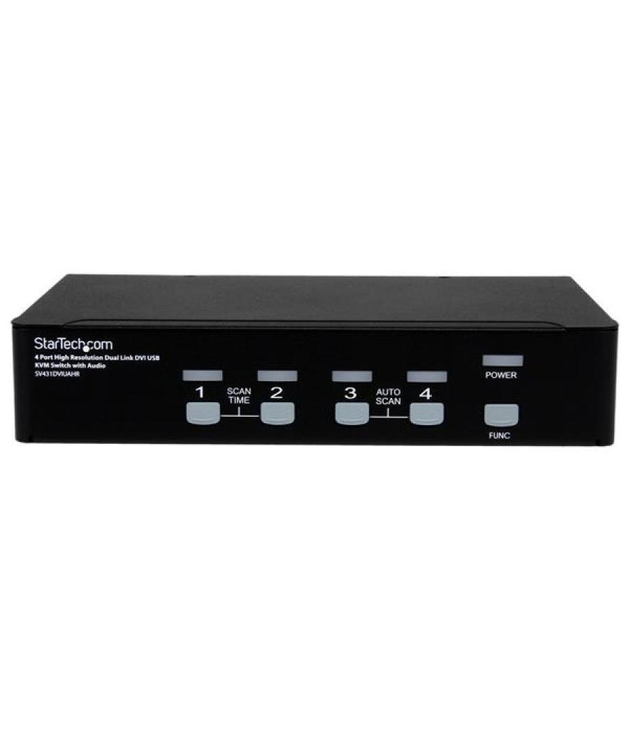 StarTech.com Conmutador Switch KVM de 4 Puertos de Vídeo DVI con Doble Enlace - Audio USB 2.0