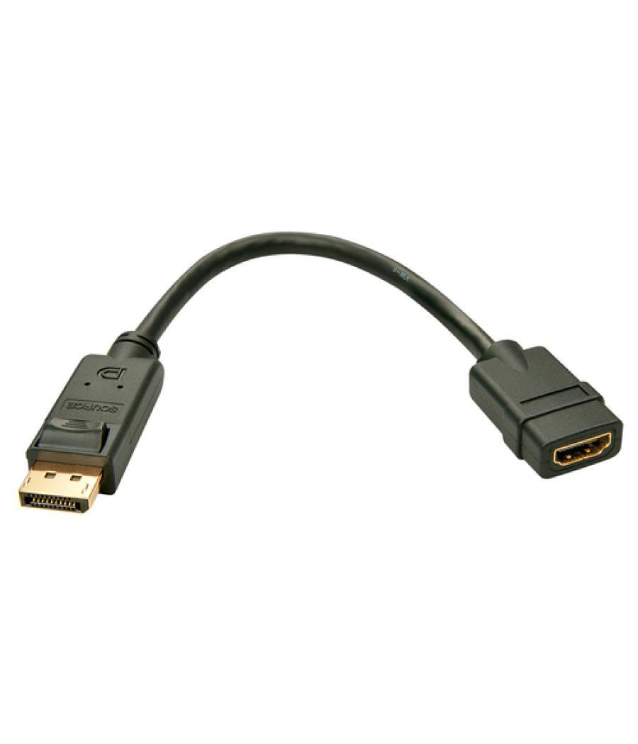 Lindy 41005 adaptador de cable de vídeo 0,15 m DisplayPort HDMI Negro