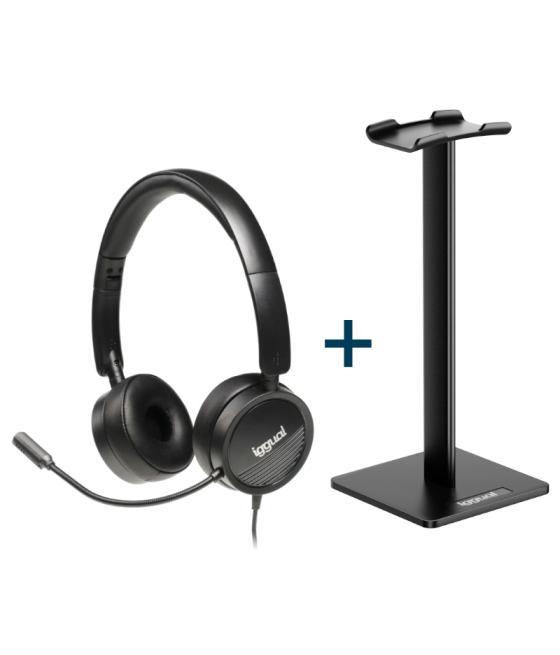 Iggual kit auriculares dual tech + soporte sa22