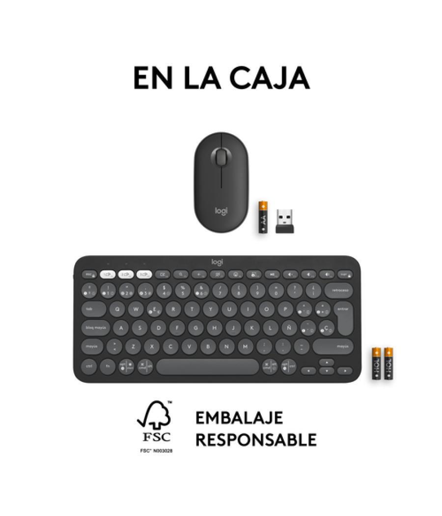 Logitech Pebble 2 Combo teclado Ratón incluido RF Wireless + Bluetooth QWERTY Español Grafito