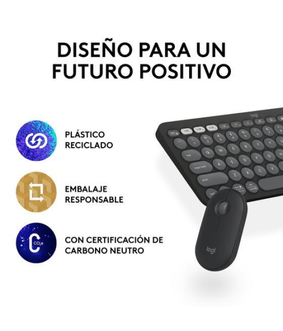 Logitech Pebble 2 Combo teclado Ratón incluido RF Wireless + Bluetooth QWERTY Español Grafito