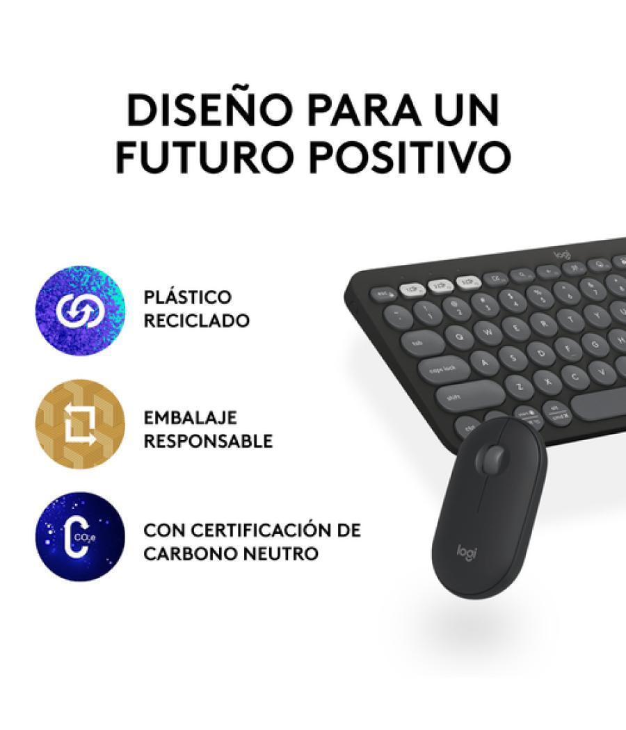 Logitech Pebble 2 Combo teclado Ratón incluido RF Wireless + Bluetooth QWERTY Español Grafito