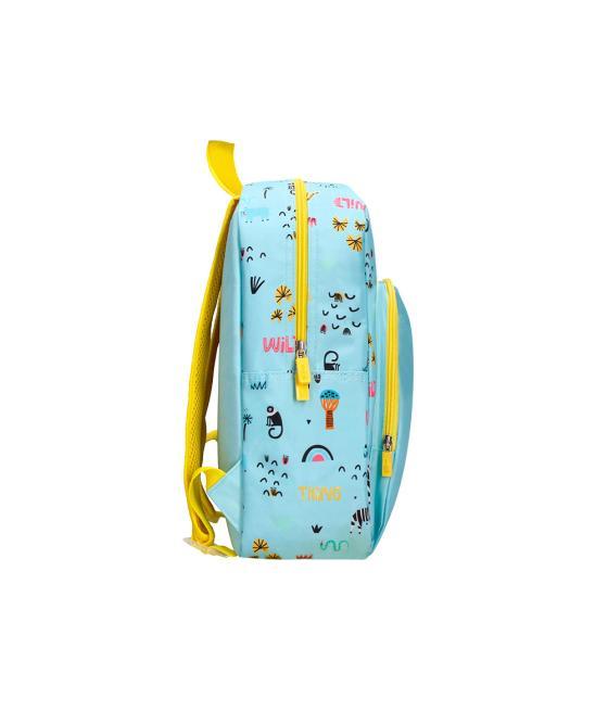 Cartera escolar liderpapel moc hila infantil safari diseño leon azul 330x100x250 mm