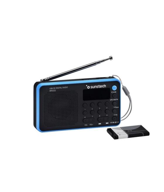 Radio portátil sunstech rpds32bl/ negra y azul