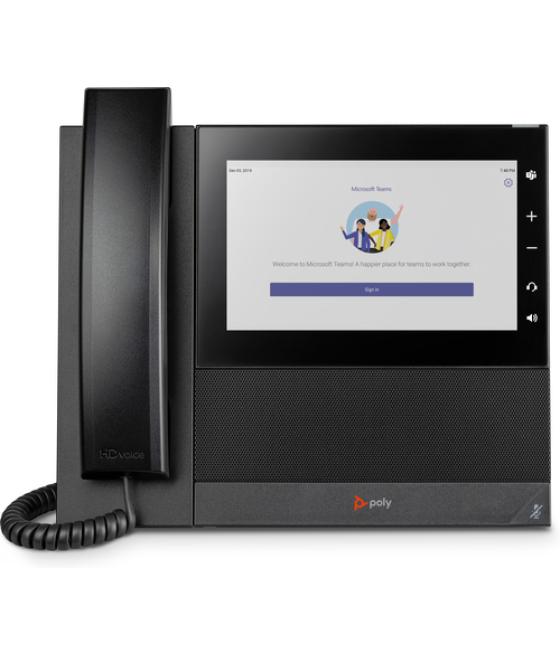 POLY Teléfono multimedia empresarial CCX 600 para Microsoft Teams y habilitado para alimentación a través de Ethernet (PoE)