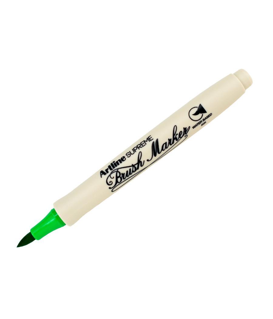 Rotulador artline supreme brush epfs pintura base de agua punta tipo pincel trazo fino verde claro