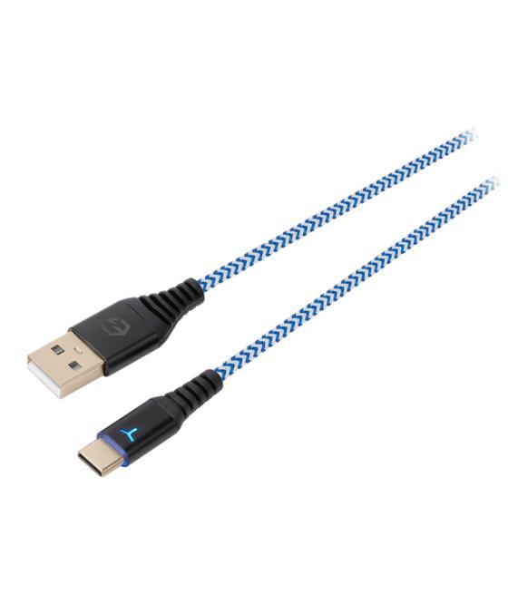 Eg sch10 type-c 3m cable de carga trenzado blanco/azul-ps5