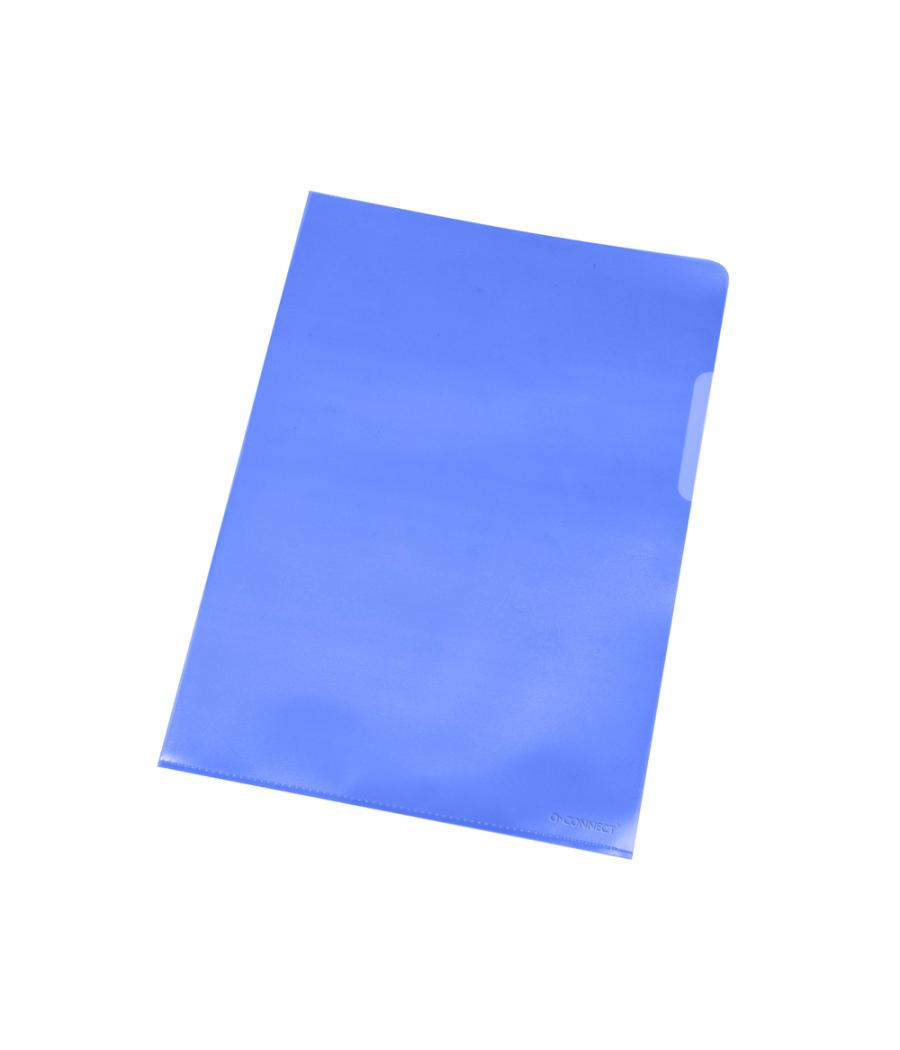 Carpeta dossier uñero plástico q-connect din a4 120 micras azul -bolsa de 10 unidades