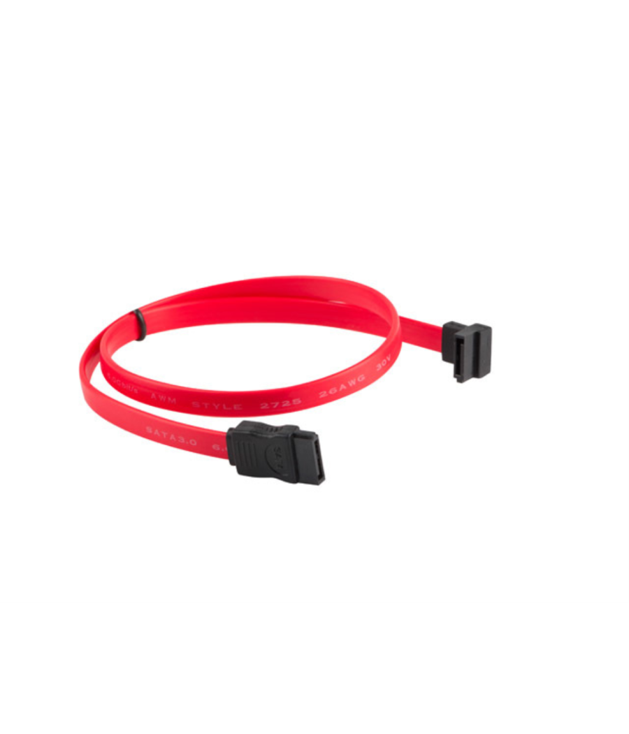 Cable sata iii lanberg 6gb/s hembra hembra angulo 0.5m rojo