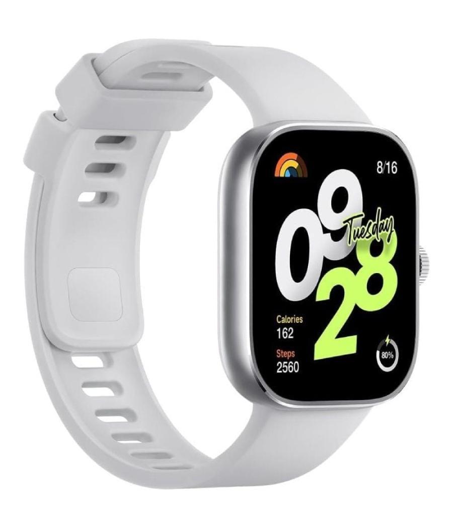 Smartwatch xiaomi redmi watch 4/ notificaciones/ frecuencia cardíaca/ gps/ plata