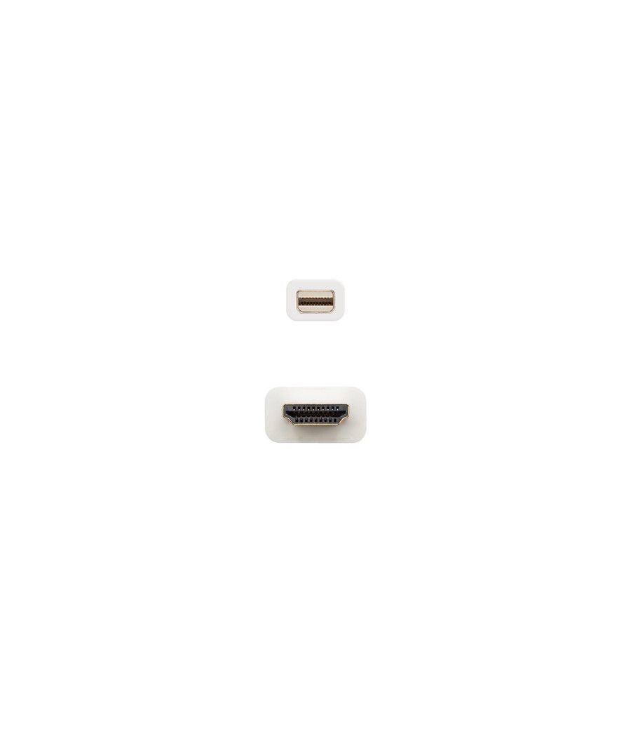 Nanocable Cable conversor Mini DP a HDMI, Mini DP/M - HDMI/M, Blanco, 2.0 M - Imagen 3