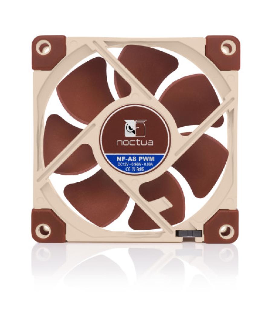Noctua ventilador caja nf-a8 pwm, 80mm fan, 80x80x25mm, 12v, 2200rpm/1750rpm/450rpm, 17,7 db(a), 55,5 m3/h, 2,37 mm h2o, 4 pines