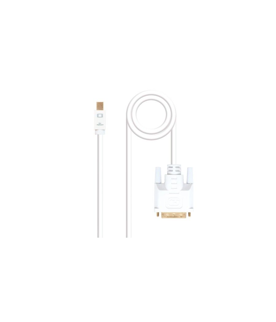 Nanocable Cable conversor Mini DP a DVI, Mini DP/M - DVI/M, Blanco, 2.0 M - Imagen 1