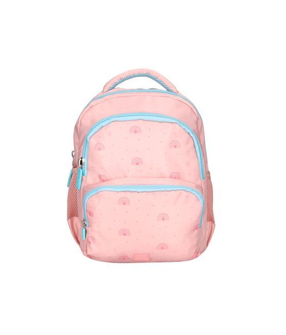 Cartera escolar liderpapel moc hila multibolsillo infantil rainbows rosa 350x110x270 mm