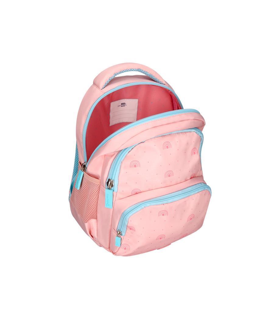 Cartera escolar liderpapel moc hila multibolsillo infantil rainbows rosa 350x110x270 mm