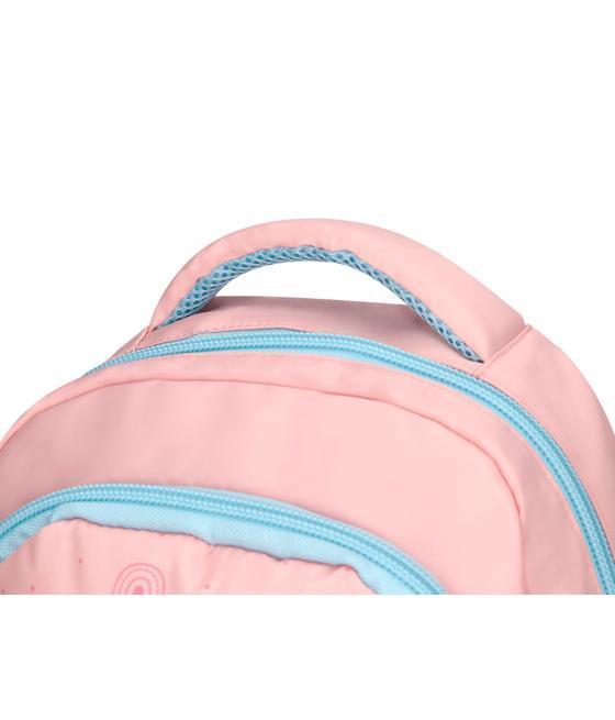 Cartera escolar liderpapel moc hila multibolsillo infantil rainbows rosa 350x110x270 mm