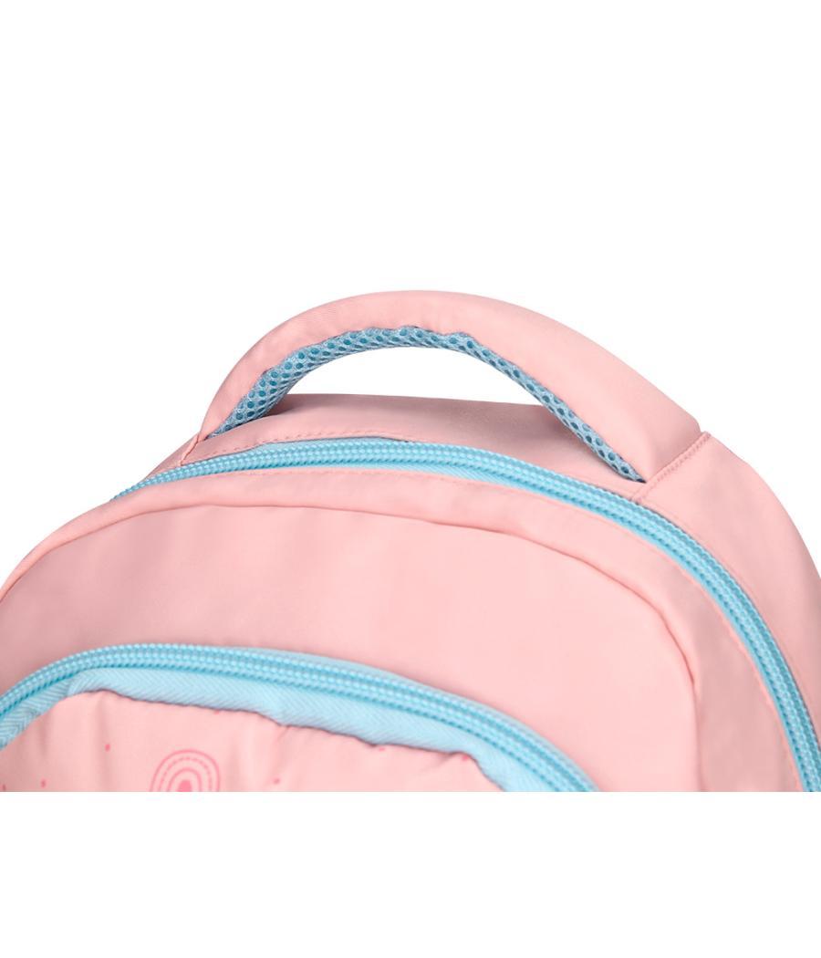 Cartera escolar liderpapel moc hila multibolsillo infantil rainbows rosa 350x110x270 mm