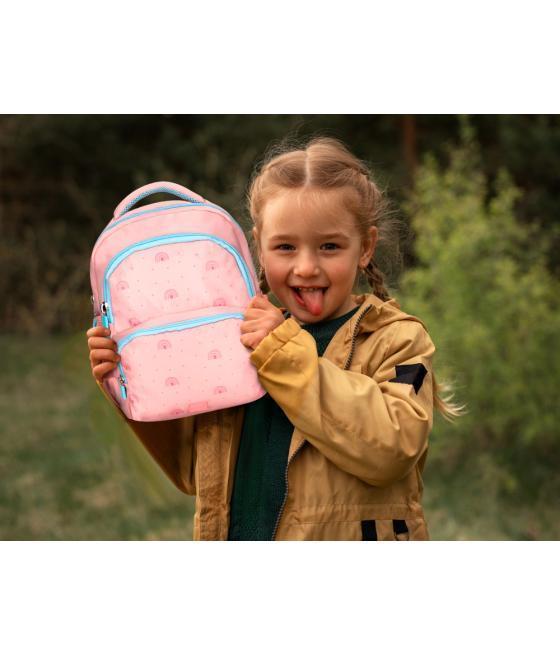 Cartera escolar liderpapel moc hila multibolsillo infantil rainbows rosa 350x110x270 mm