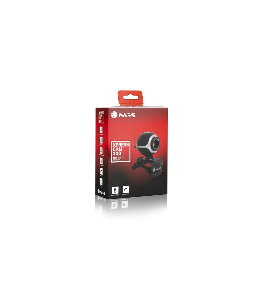 NGS Xpresscam300 cámara web 8 MP 1920 x 1080 Pixeles USB 2.0 Negro, Plata - Imagen 4