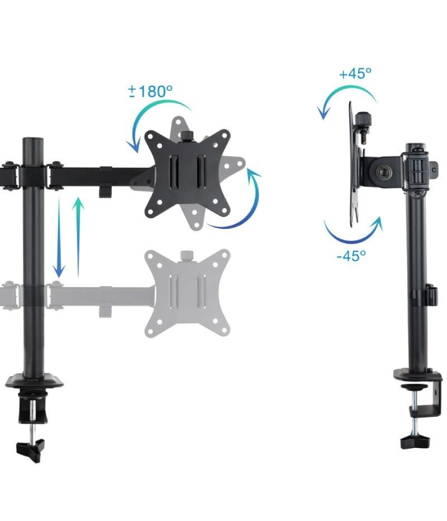 Soporte para 2 monitores tooq db1802tn-b/ hasta 8kg
