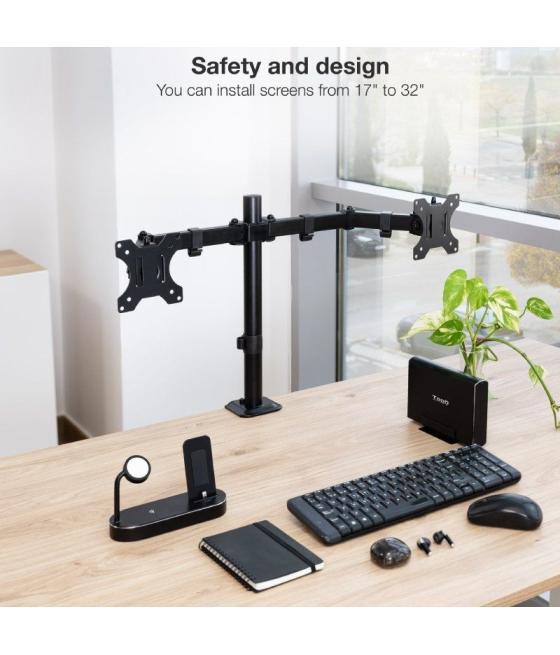 Soporte para 2 monitores tooq db1802tn-b/ hasta 8kg
