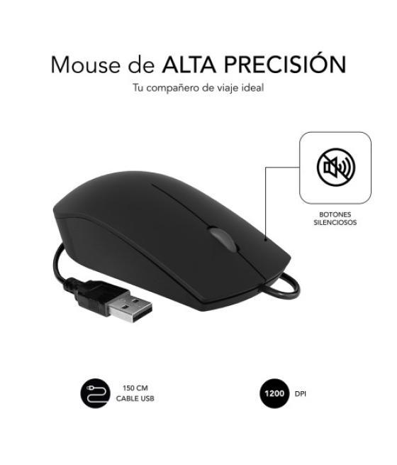 Subblim ratón business silencioso con cable usb 1200 dpi