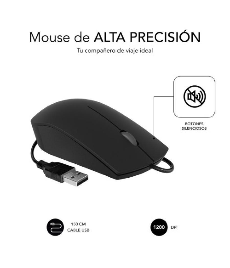 Subblim ratón business silencioso con cable usb 1200 dpi