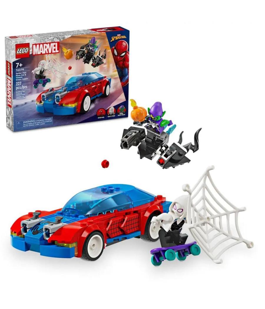 Lego marvel coche de carreras spiderman y duende verde venomizado