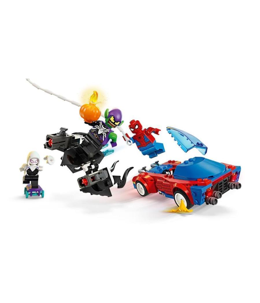 Lego marvel coche de carreras spiderman y duende verde venomizado