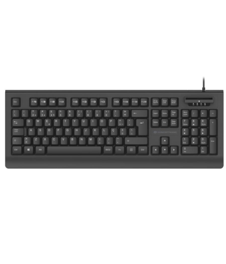 Teclado usab conceptronic kayne01es con lector dnie compatible con dni 3.0 y tarjeta sanitaria