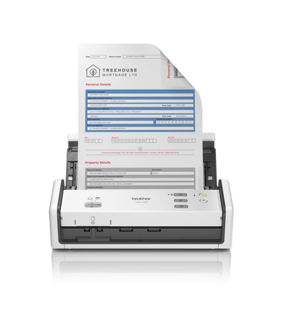 Brother ADS-1300 Escáner con alimentador automático de documentos (ADF) 1200 x 1200 DPI A4 Blanco