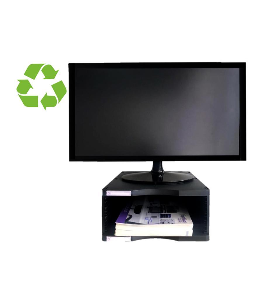 Soporte archivo 2000 para monitor poliéster 100% reciclado con compartimento para formatos din a4 y folio