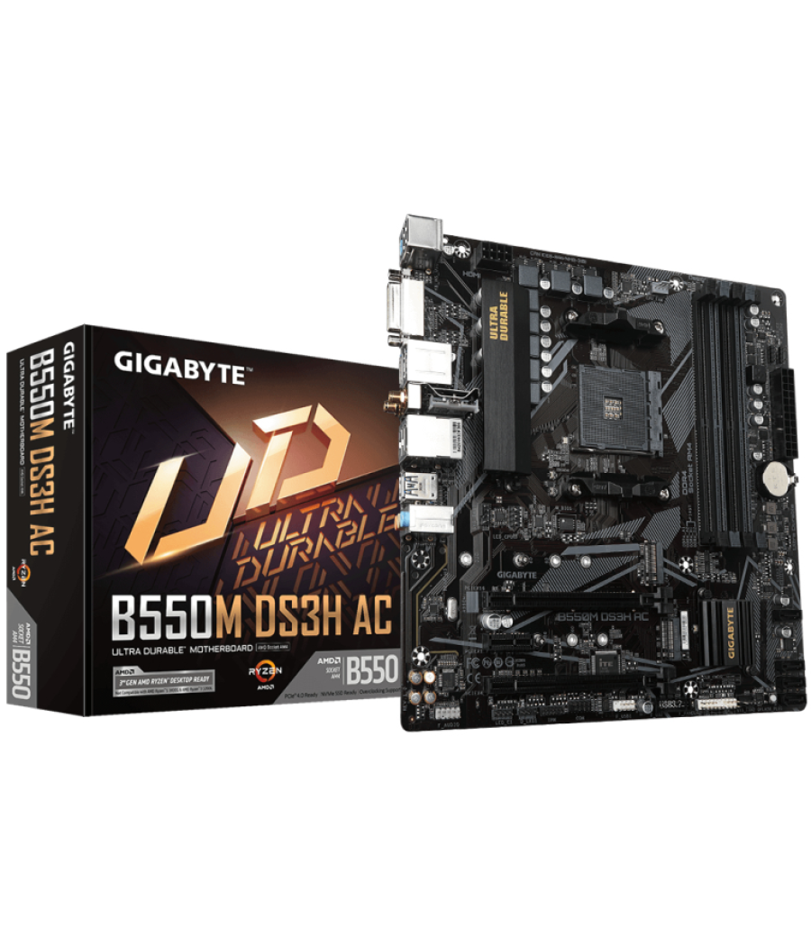 Placa base gigabyte b550m ds3h ac am4 matx 4xddr4